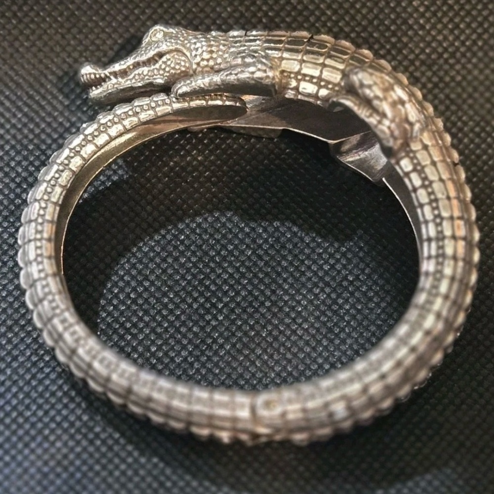 Brighton Silver Alligator Rhinestone Bracelet - Picture 6 of 9